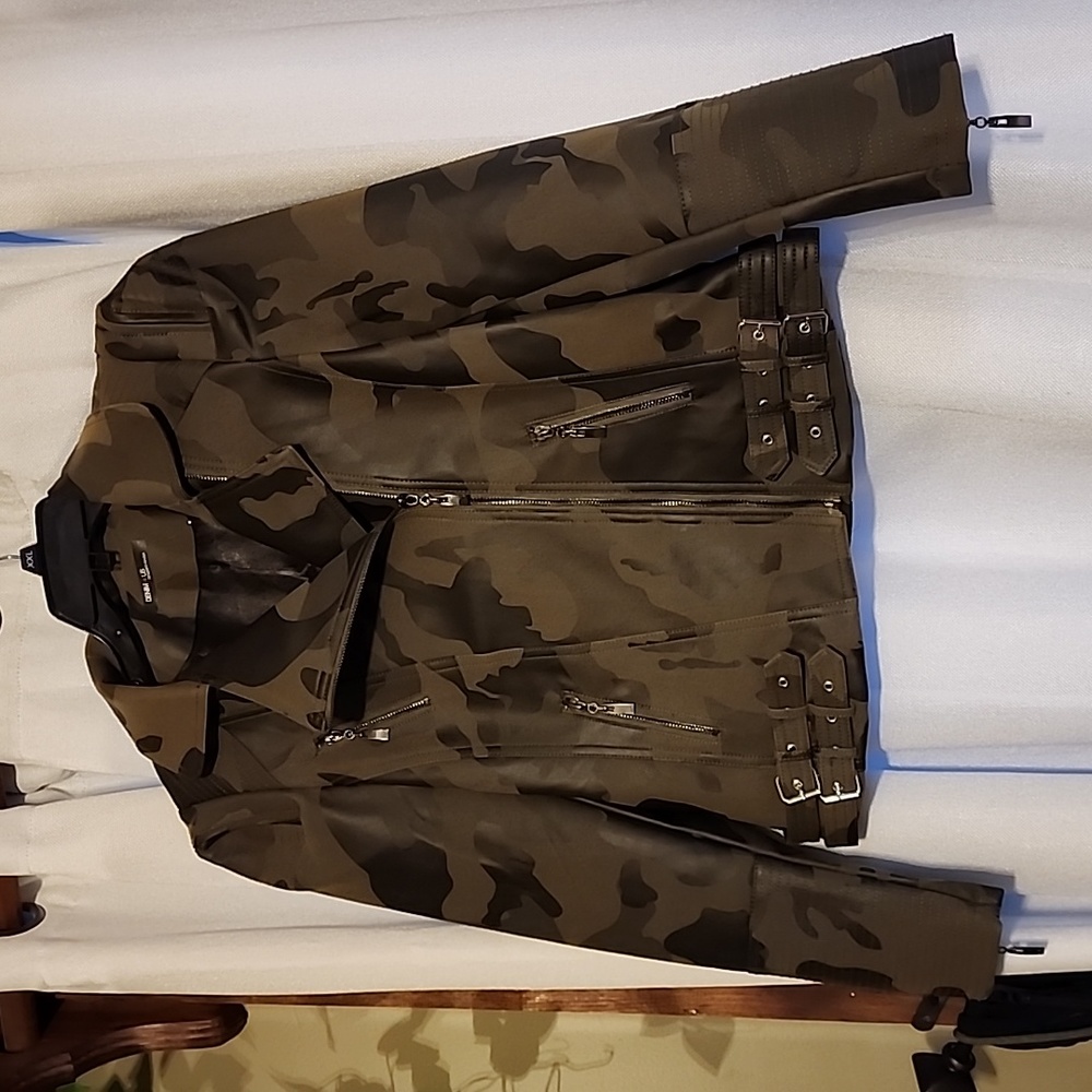 Camo leather jacket